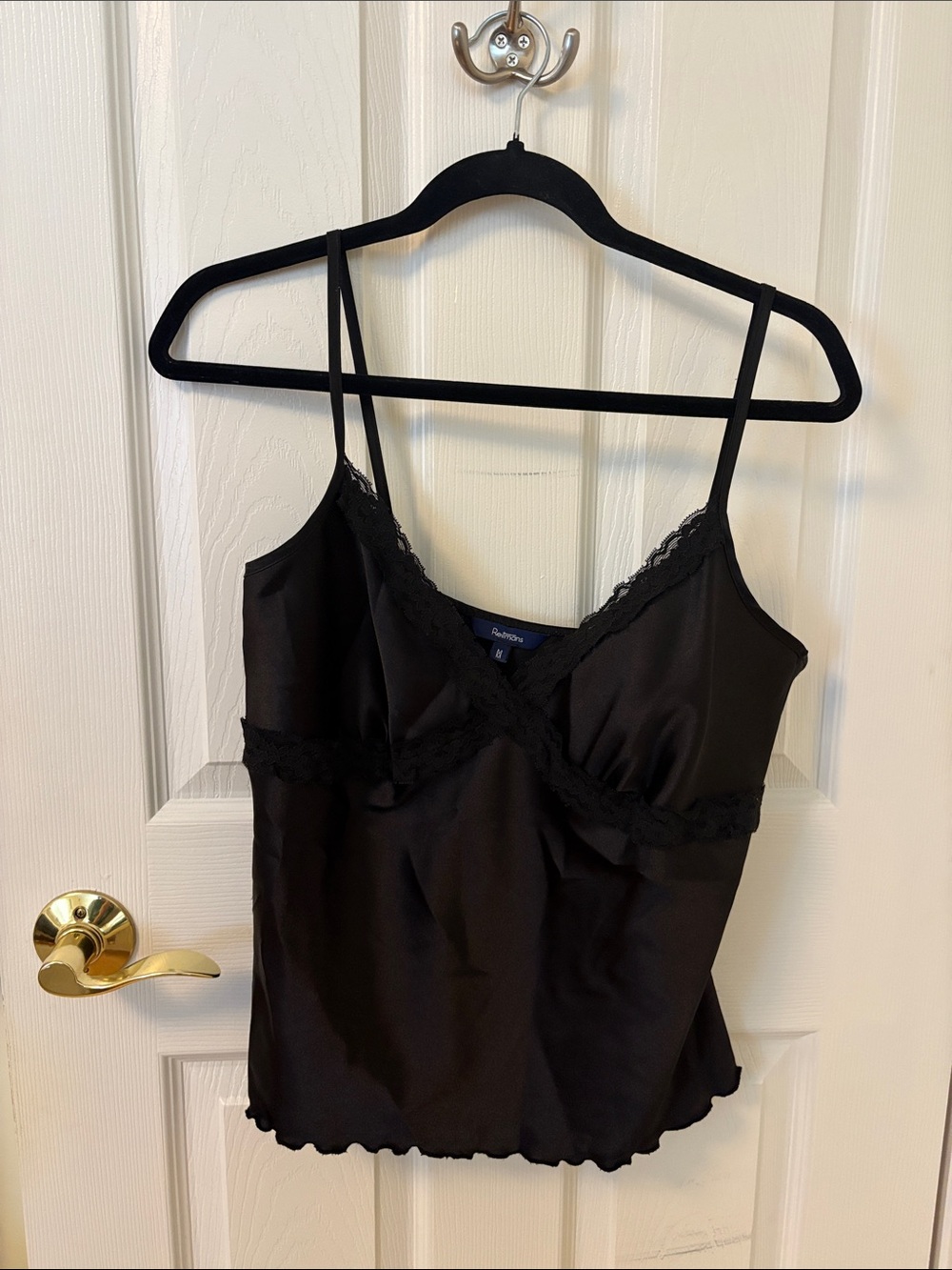 Black Lace-Trim Cami Top